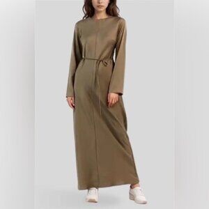knee length dresses for ladies CIA NATURAL LONG SLEEVE MAXI DRESS – DISSH main image 0